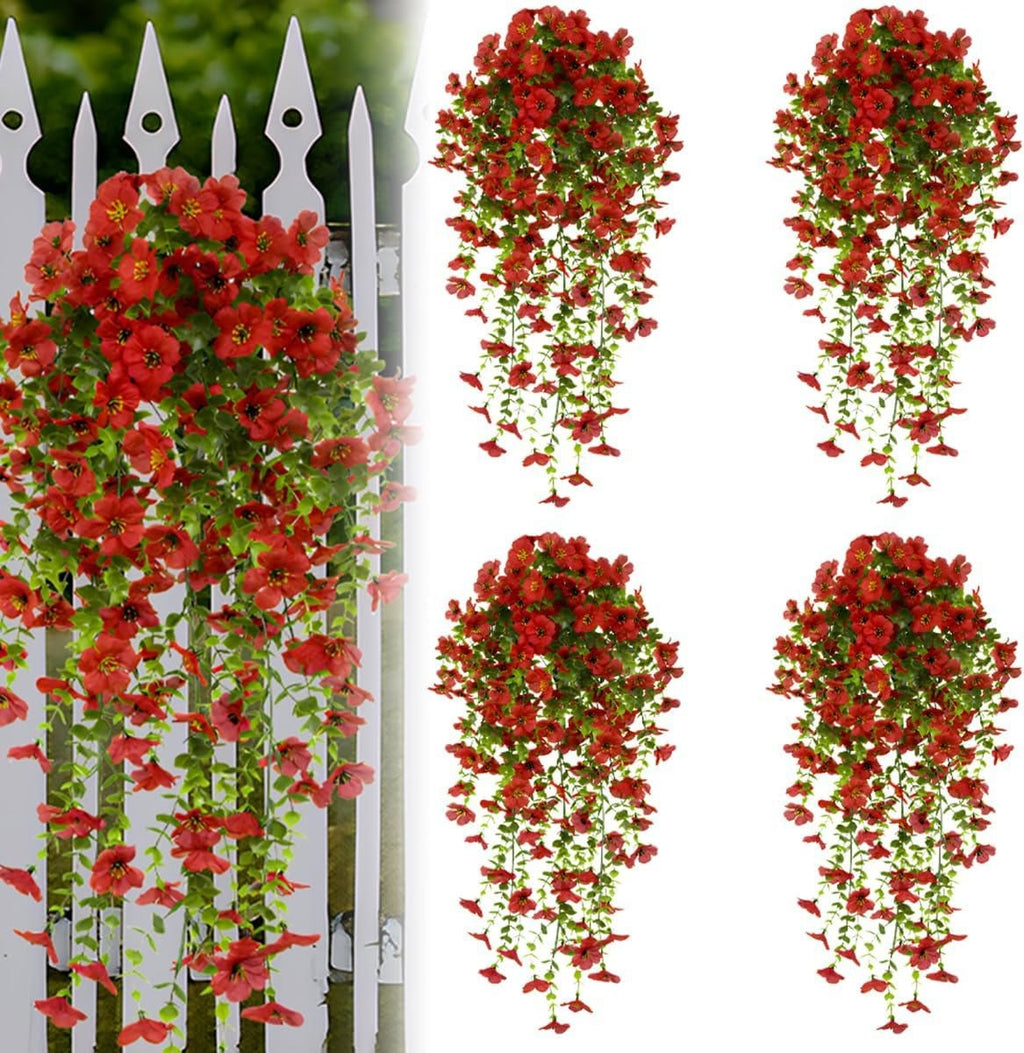 4x Artificial Fake Hanging Flower Vine Plant Wedding Garden Indoor Outdoor Decor
