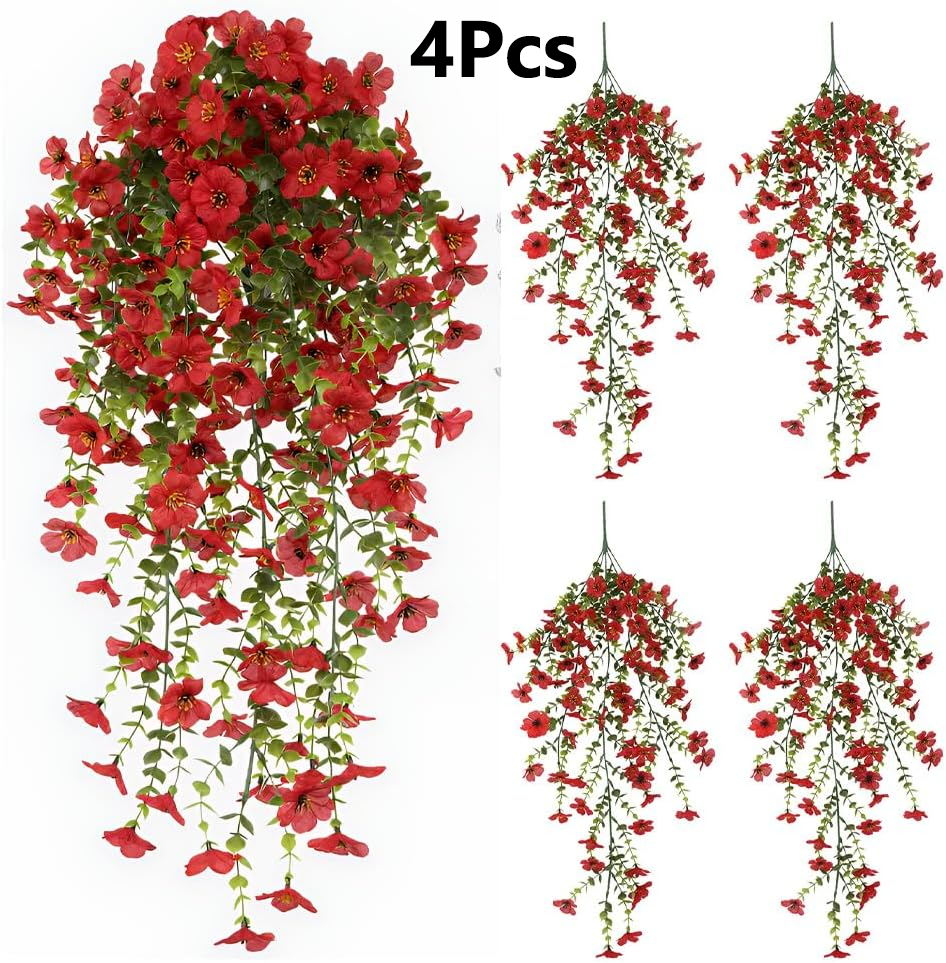 4x Artificial Fake Hanging Flower Vine Plant Wedding Garden Indoor Outdoor Decor
