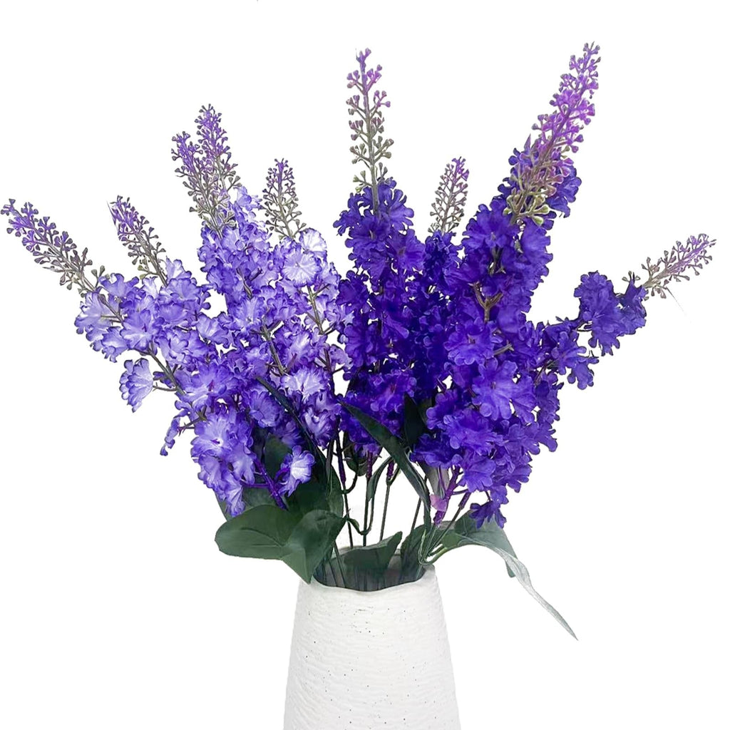 Artificial Flowers Faux Stems 2 5Branch Delphinium 24"Long Light Dark Purple