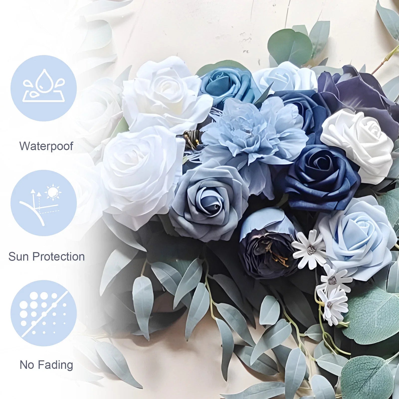 6ft Artificial Flower Garland Eucalyptus & Rose Table Decor Sign Flower Backdrop